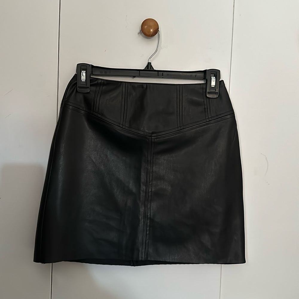 NWT Urban Outfitters Black Leather Mini Skirt
